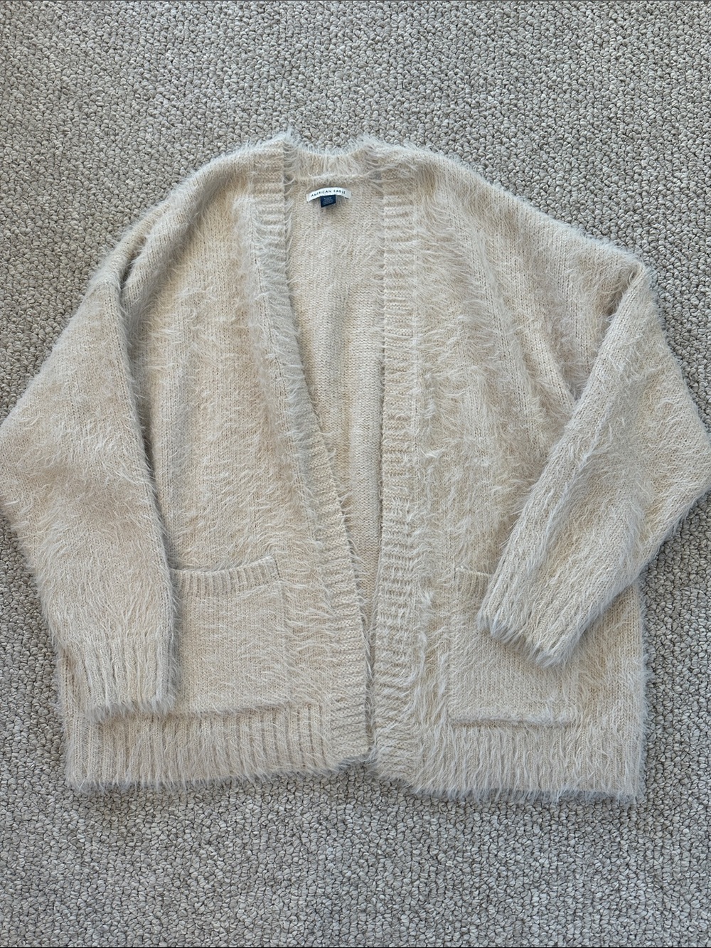 BOGO FREE American Eagle Outfitters Fuzzy Open Cardigan in Beige